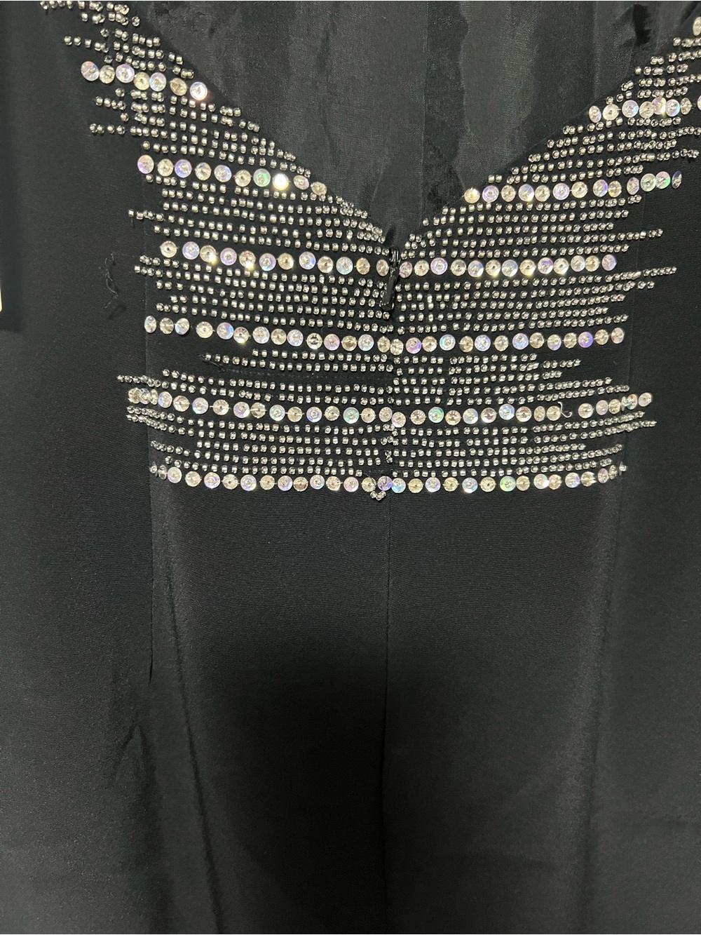 NWT Basix II Black Beaded Halter Evening Gown Maxi Dress Size 8 - Picture 8 of 9